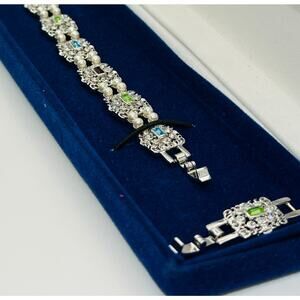 Camrose & Kross Jacqueline Kennedy Multicolor Crystal & Pearl Bracelet